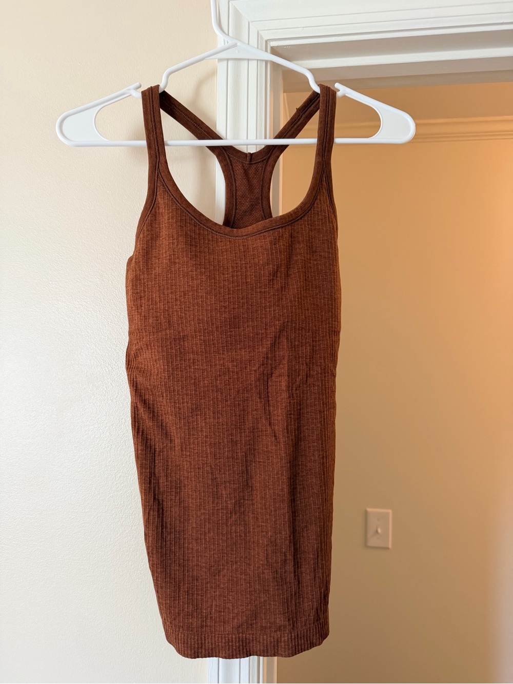 lululemon Ebb To Street Ribbed Tank in Warm Brown